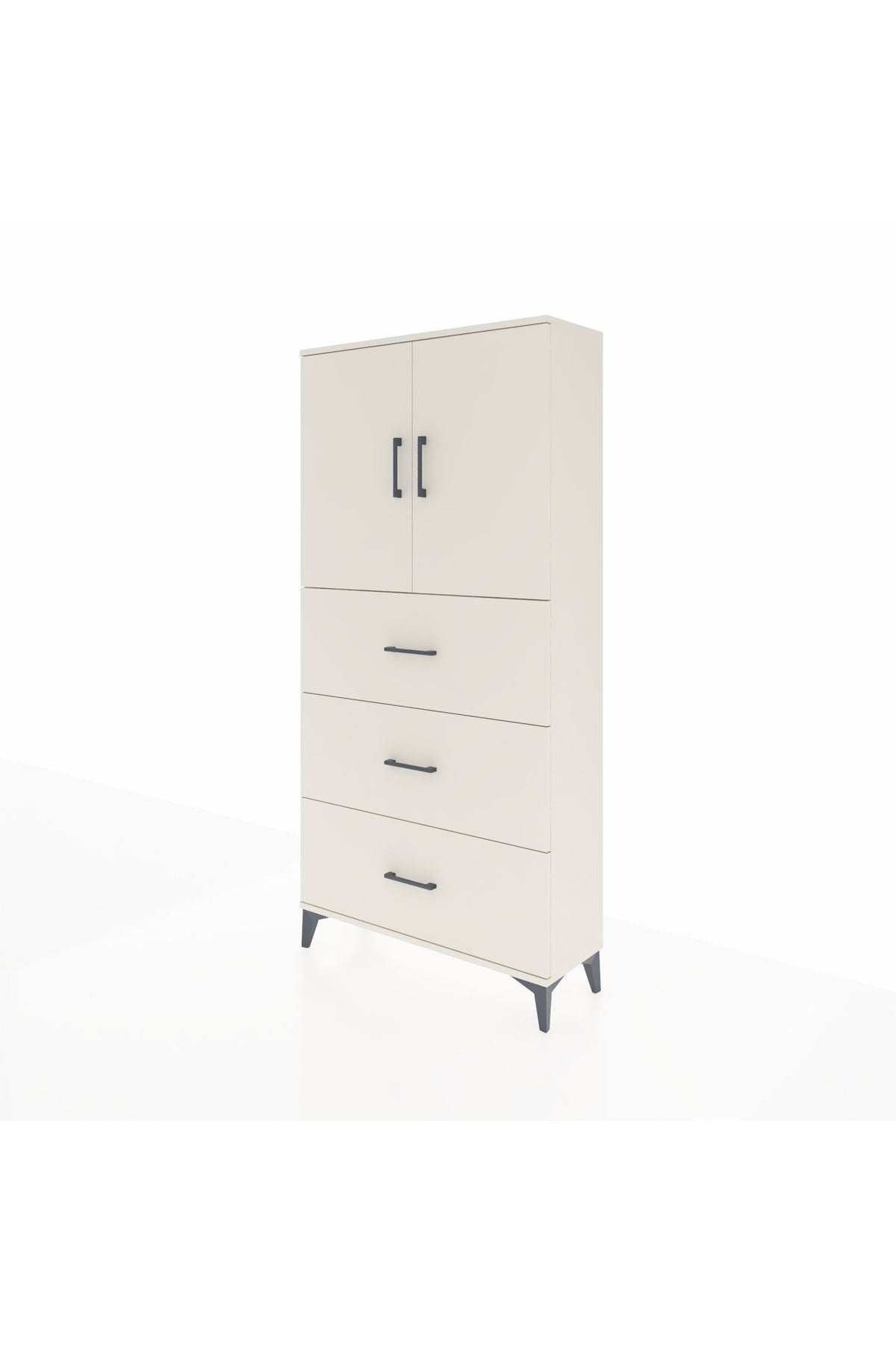 Arges Dolap 2 Raflı 3 Çekmeceli 2 Kapaklı 88x30x182 - S24M024V1A