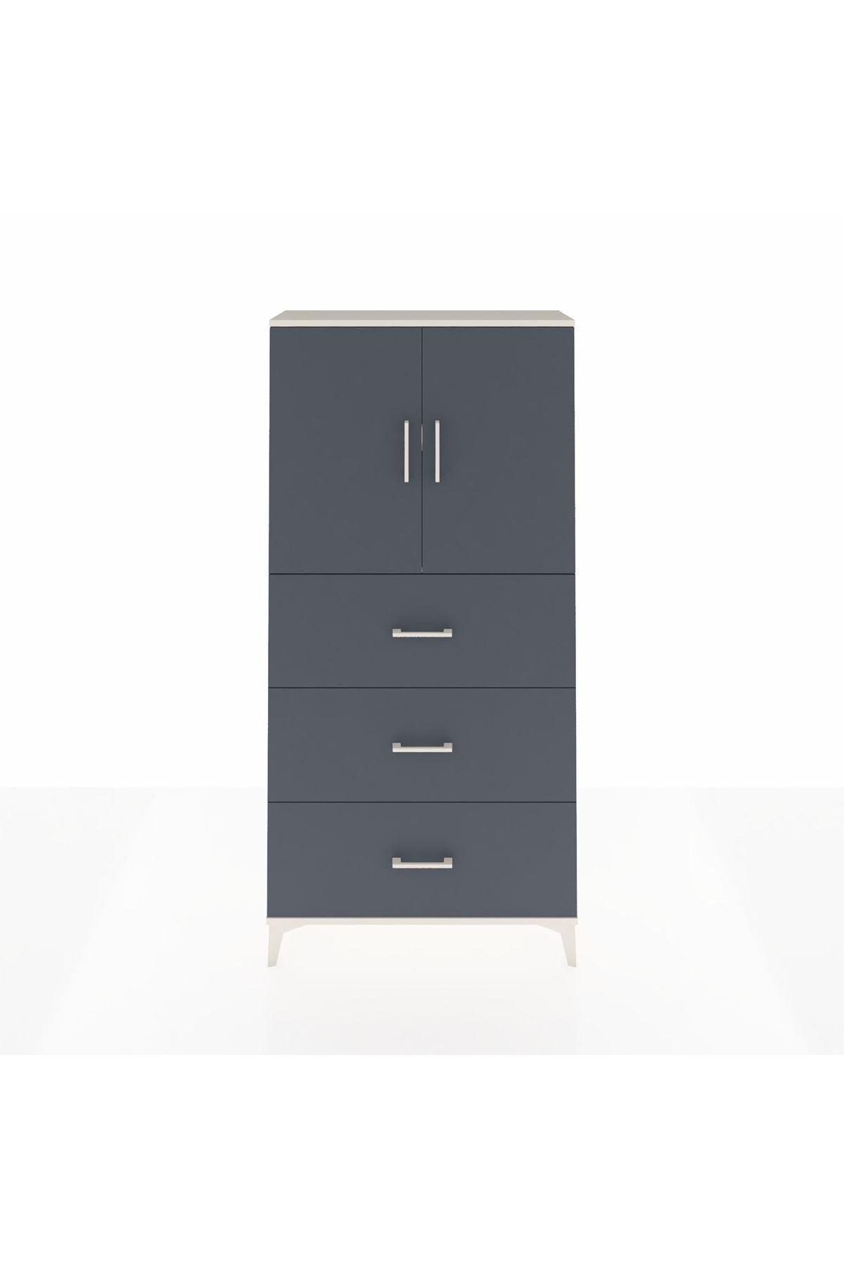 Arges Dolap 2 Raflı 3 Çekmeceli 2 Kapaklı 88x30x182 - S24M024V2A
