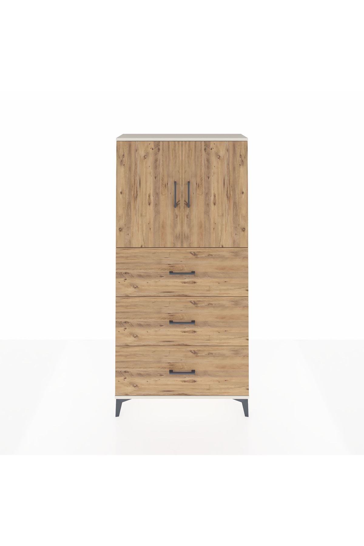 Arges Dolap 2 Raflı 3 Çekmeceli 2 Kapaklı 88x30x182 - S24M024V3A
