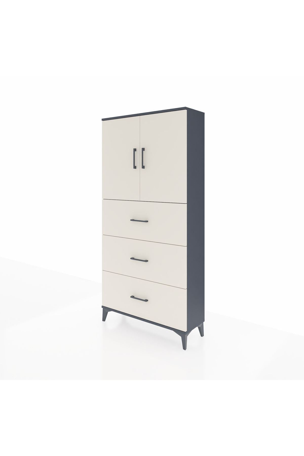 Arges Dolap 2 Raflı 3 Çekmeceli 2 Kapaklı 88x30x182 - S24M024V4A