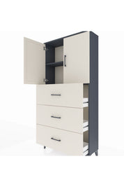 Arges Dolap 2 Raflı 3 Çekmeceli 2 Kapaklı 88x30x182 - S24M024V4A