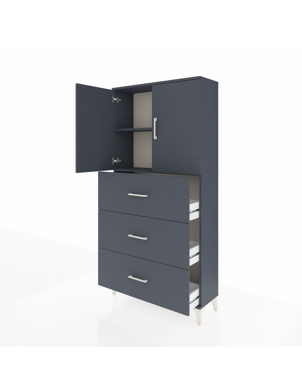 Arges Dolap 2 Raflı 3 Çekmeceli 2 Kapaklı 88x30x182 - S24M024V5A