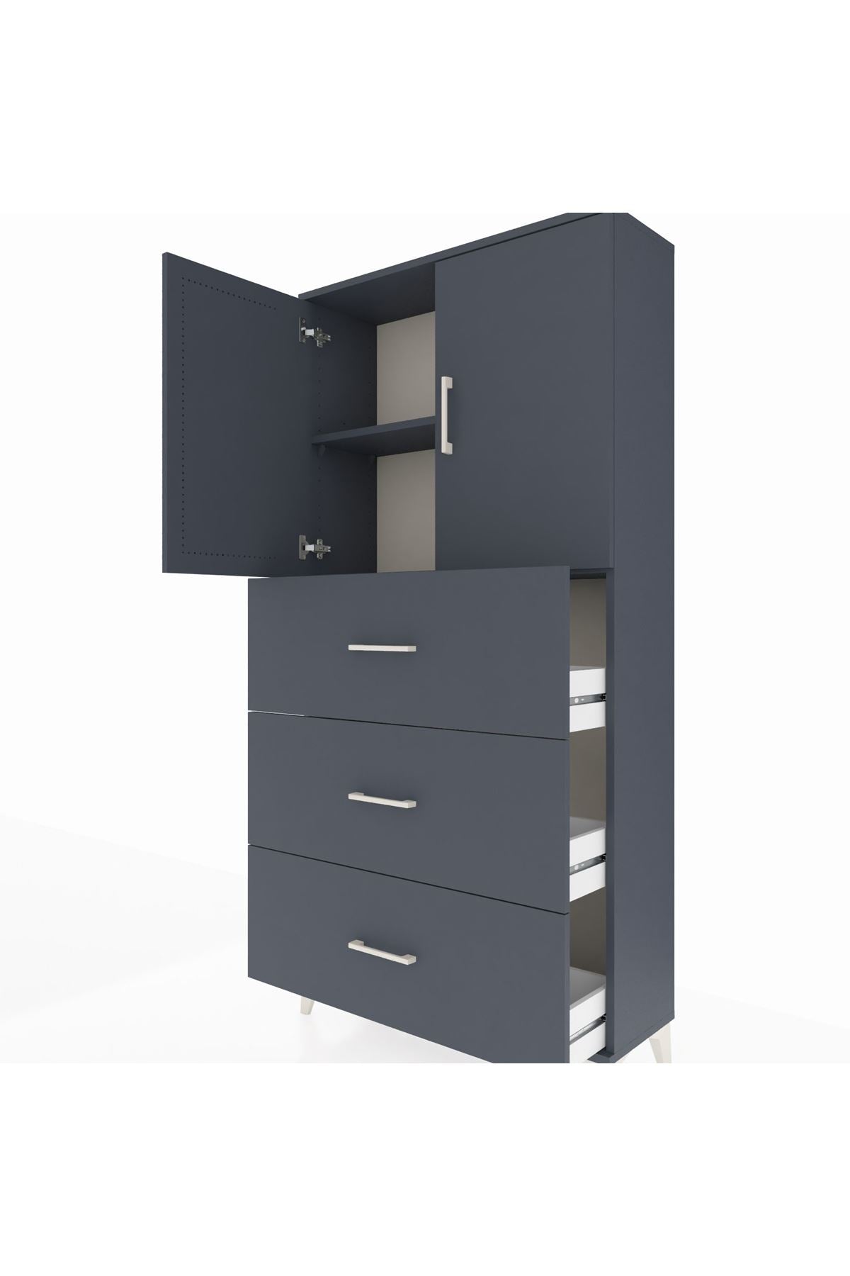 Arges Dolap 2 Raflı 3 Çekmeceli 2 Kapaklı 88x30x182 - S24M024V5A