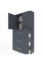 Arges Dolap 2 Raflı 3 Çekmeceli 2 Kapaklı 88x30x182 - S24M024V5A