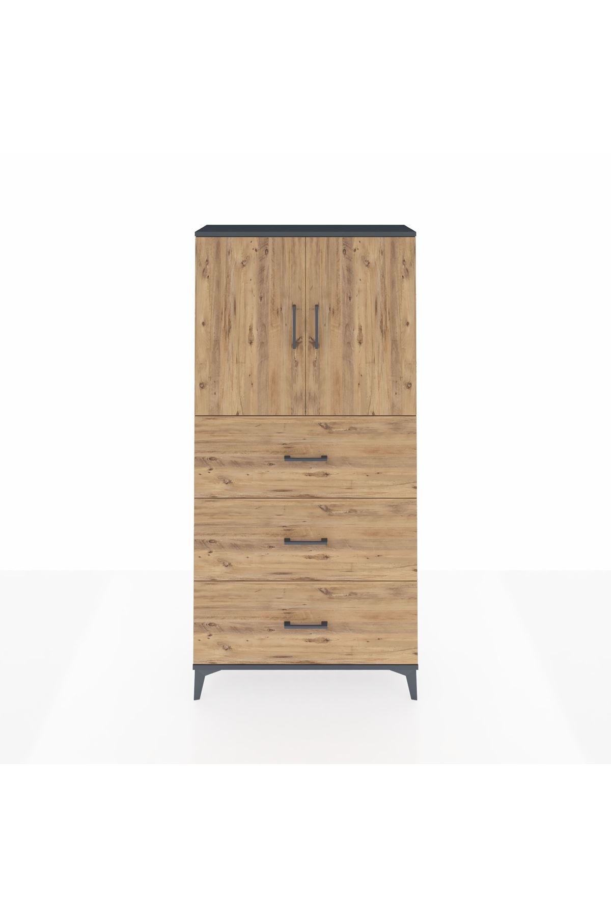 Arges Dolap 2 Raflı 3 Çekmeceli 2 Kapaklı 88x30x182 - S24M024V6A