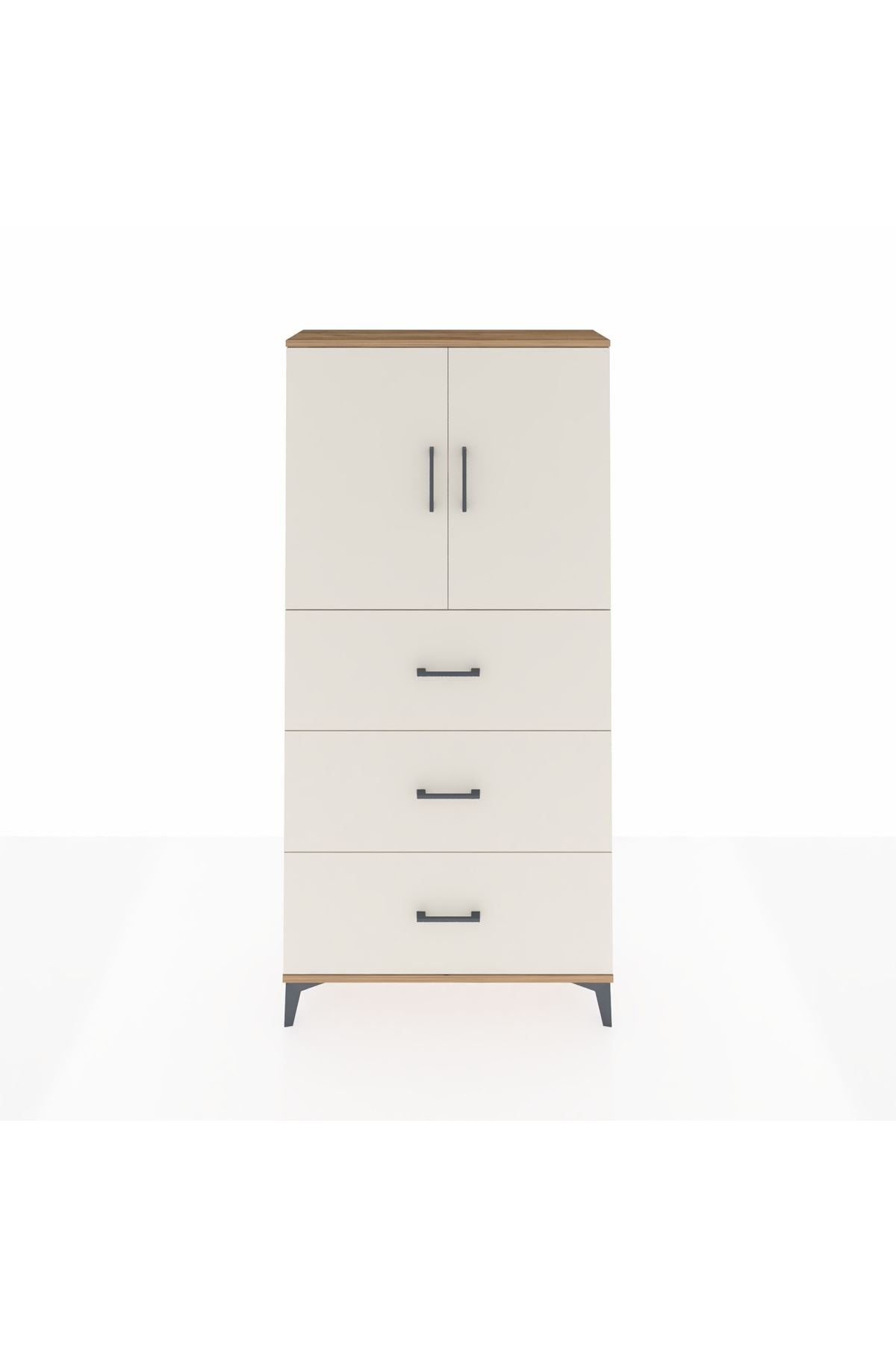 Arges Dolap 2 Raflı 3 Çekmeceli 2 Kapaklı 88x30x182 - S24M024V7A