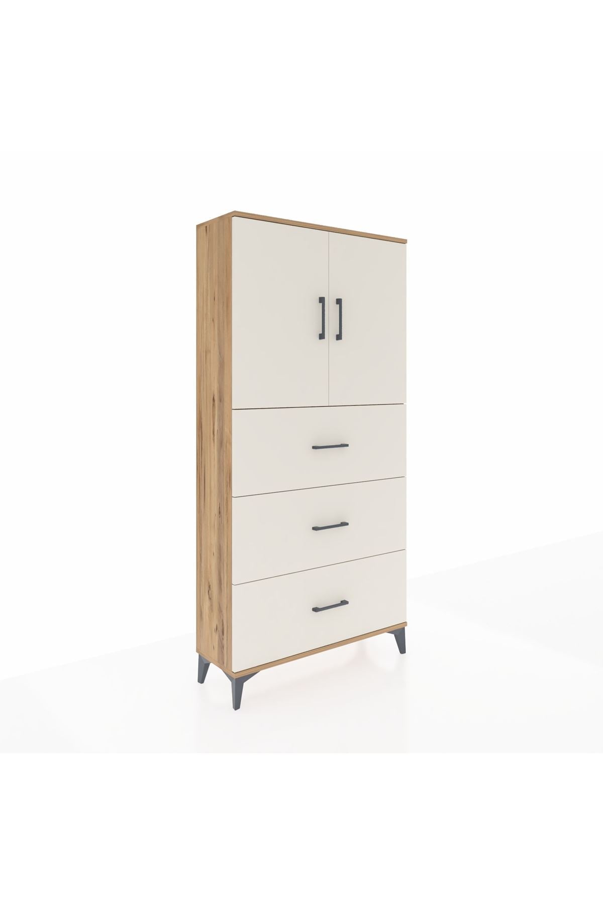 Arges Dolap 2 Raflı 3 Çekmeceli 2 Kapaklı 88x30x182 - S24M024V7A