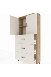 Arges Dolap 2 Raflı 3 Çekmeceli 2 Kapaklı 88x30x182 - S24M024V7A