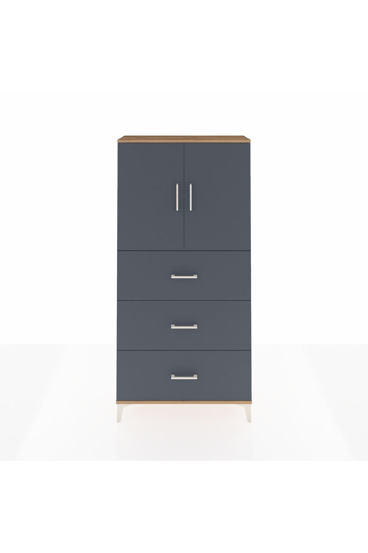 Arges Dolap 2 Raflı 3 Çekmeceli 2 Kapaklı 88x30x182 - S24M024V8A