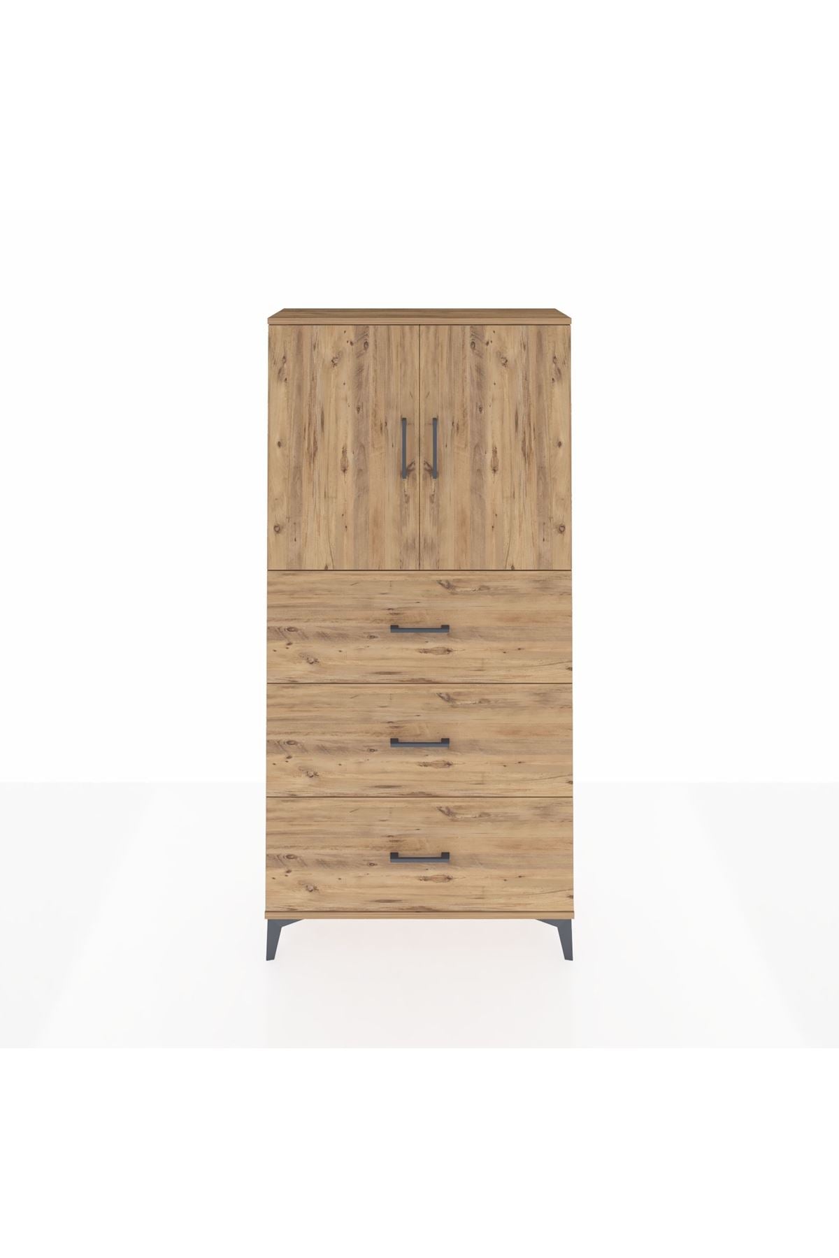 Arges Dolap 2 Raflı 3 Çekmeceli 2 Kapaklı 88x30x182 - S24M024V9A