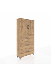 Arges Dolap 2 Raflı 3 Çekmeceli 2 Kapaklı 88x30x182 - S24M024V9A