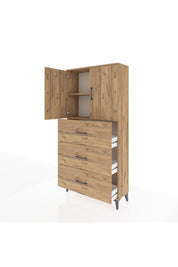 Arges Dolap 2 Raflı 3 Çekmeceli 2 Kapaklı 88x30x182 - S24M024V9A