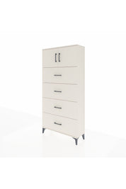 Arges Dolap Tek Raflı 4 Çekmeceli 2 Kapaklı 88x30x182 - S24M025V1A