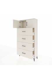 Arges Dolap Tek Raflı 4 Çekmeceli 2 Kapaklı 88x30x182 - S24M025V1A