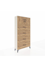 Arges Dolap Tek Raflı 4 Çekmeceli 2 Kapaklı 88x30x182 - S24M025V3A