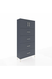 Arges Dolap Tek Raflı 4 Çekmeceli 2 Kapaklı 88x30x182 - S24M025V5A
