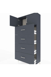 Arges Dolap Tek Raflı 4 Çekmeceli 2 Kapaklı 88x30x182 - S24M025V5A