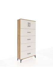 Arges Dolap Tek Raflı 4 Çekmeceli 2 Kapaklı 88x30x182 - S24M025V7A