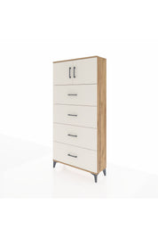 Arges Dolap Tek Raflı 4 Çekmeceli 2 Kapaklı 88x30x182 - S24M025V7A