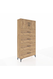 Arges Dolap Tek Raflı 4 Çekmeceli 2 Kapaklı 88x30x182 - S24M025V9A