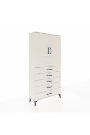 Arges Dolap Tek Raflı 5 Çekmeceli Tek Askılı 88x30x182 - S24M026V1A