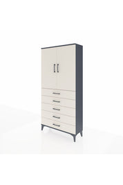 Arges Dolap Tek Raflı 5 Çekmeceli Tek Askılı 88x30x182 - S24M026V4A