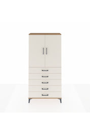 Arges Dolap Tek Raflı 5 Çekmeceli Tek Askılı 88x30x182 - S24M026V7A