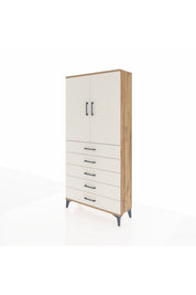 Arges Dolap Tek Raflı 5 Çekmeceli Tek Askılı 88x30x182 - S24M026V7A