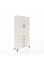 Arges Dolap Tek Raflı 4 Çekmeceli Tek Askılı 88x30x182 - S24M027V1A