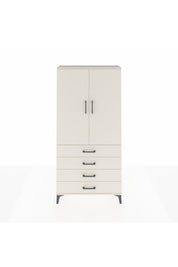 Arges Dolap Tek Raflı 4 Çekmeceli Tek Askılı 88x30x182 - S24M027V1A