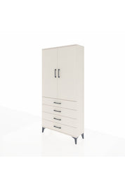 Arges Dolap Tek Raflı 4 Çekmeceli Tek Askılı 88x30x182 - S24M027V1A