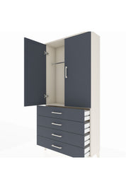 Arges Dolap Tek Raflı 4 Çekmeceli Tek Askılı 88x30x182 - S24M027V2A