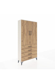 Arges Dolap Tek Raflı 4 Çekmeceli Tek Askılı 88x30x182 - S24M027V3A