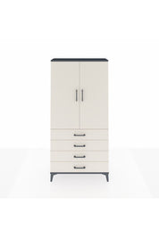 Arges Dolap Tek Raflı 4 Çekmeceli Tek Askılı 88x30x182 - S24M027V4A