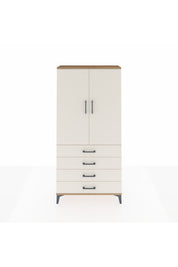 Arges Dolap Tek Raflı 4 Çekmeceli Tek Askılı 88x30x182 - S24M027V7A