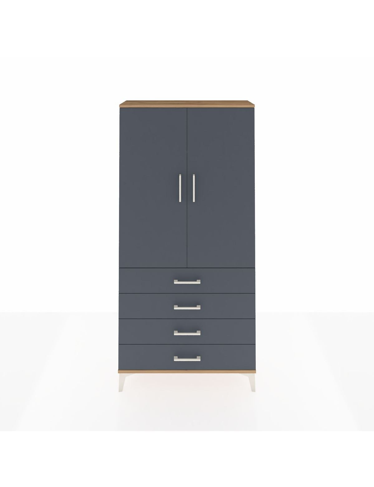 Arges Dolap Tek Raflı 4 Çekmeceli Tek Askılı 88x30x182 - S24M027V8A