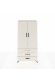 Arges Dolap Tek Raflı 3 Çekmeceli Tek Askılı 88x30x182 - S24M028V1A