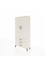 Arges Dolap Tek Raflı 3 Çekmeceli Tek Askılı 88x30x182 - S24M028V1A