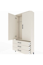 Arges Dolap Tek Raflı 3 Çekmeceli Tek Askılı 88x30x182 - S24M028V1A