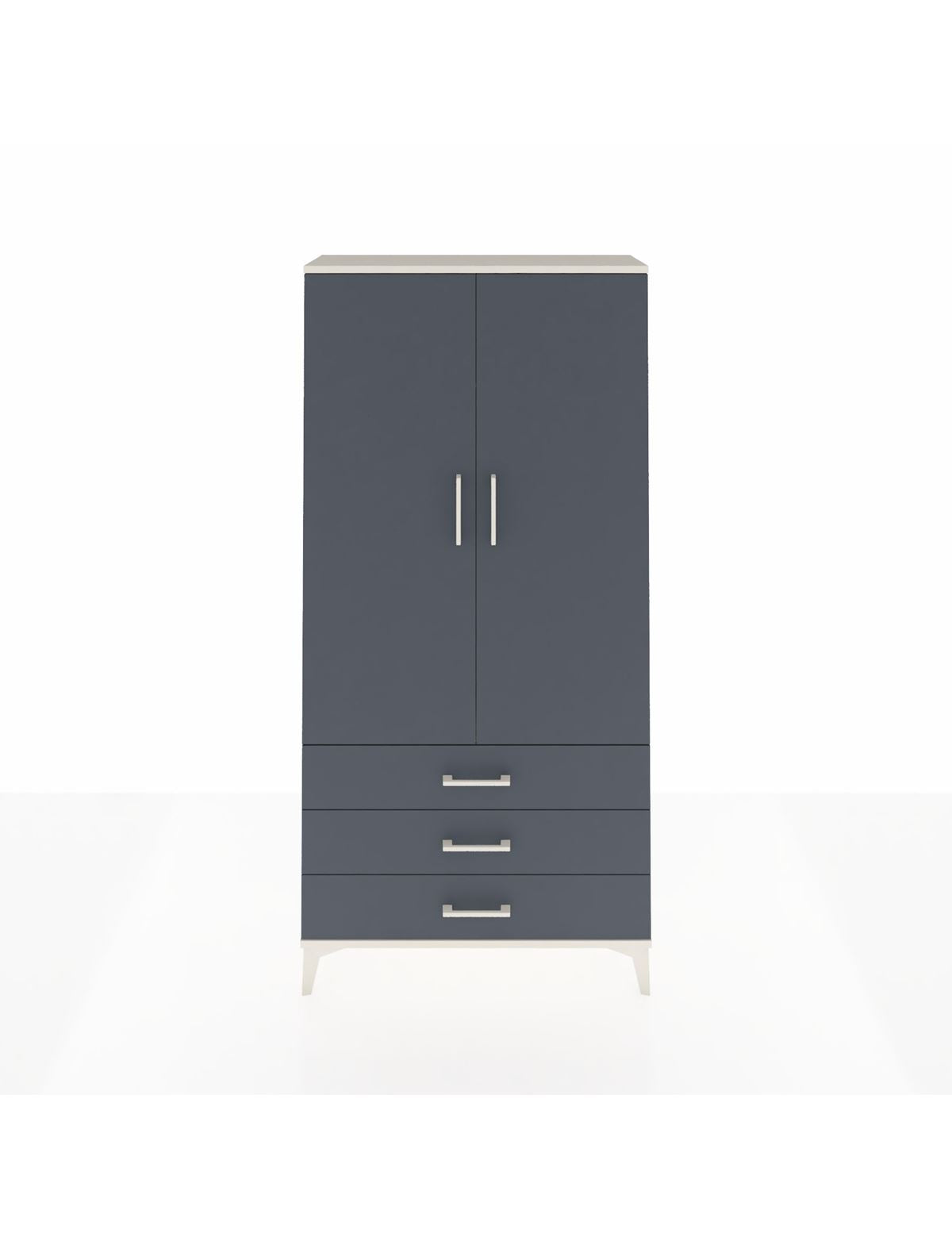 Arges Dolap Tek Raflı 3 Çekmeceli Tek Askılı 88x30x182 - S24M028V2A