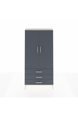 Arges Dolap Tek Raflı 3 Çekmeceli Tek Askılı 88x30x182