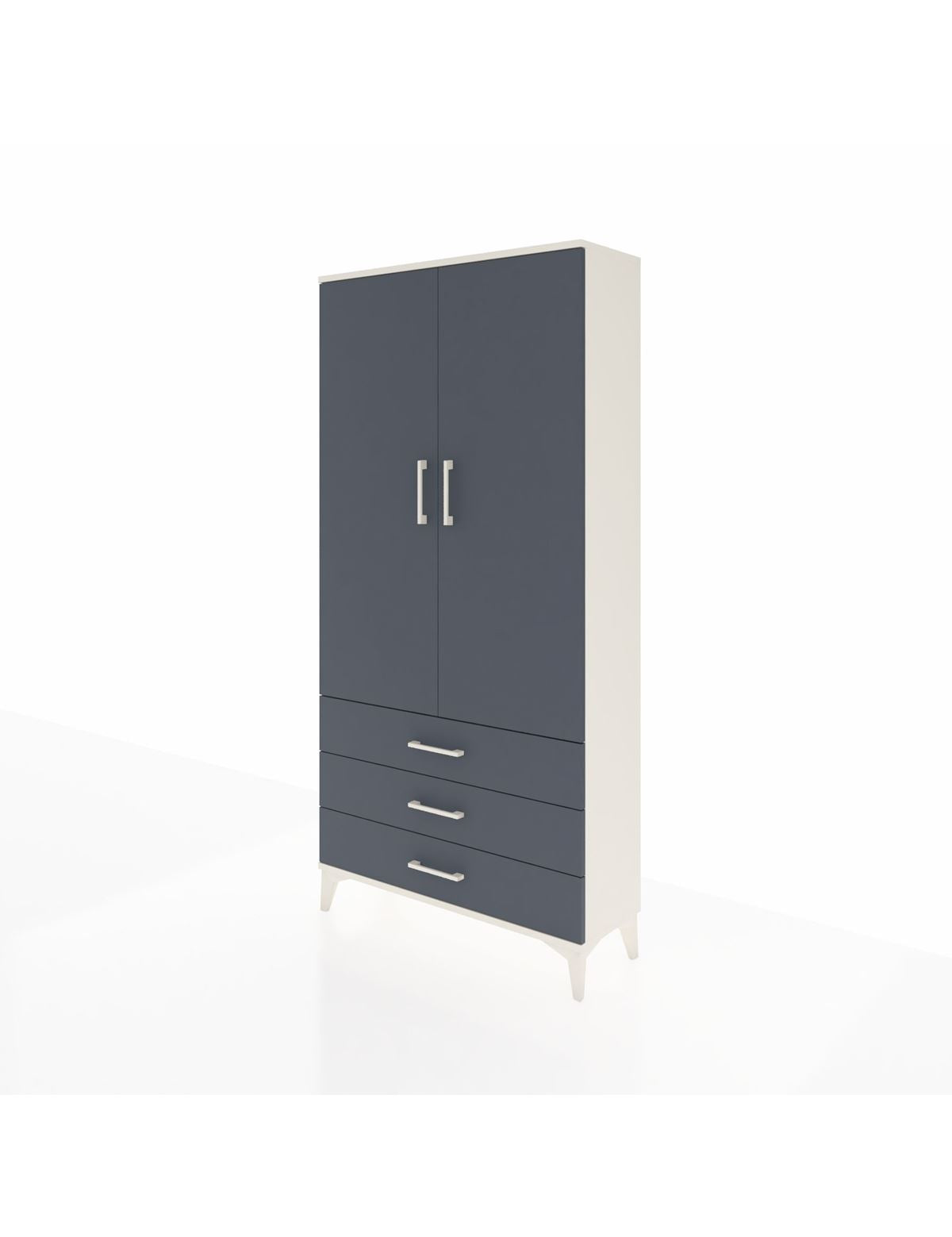 Arges Dolap Tek Raflı 3 Çekmeceli Tek Askılı 88x30x182 - S24M028V2A