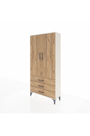 Arges Dolap Tek Raflı 3 Çekmeceli Tek Askılı 88x30x182 - S24M028V3A