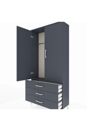Arges Dolap Tek Raflı 3 Çekmeceli Tek Askılı 88x30x182 - S24M028V5A