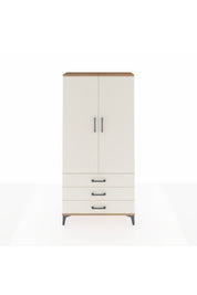Arges Dolap Tek Raflı 3 Çekmeceli Tek Askılı 88x30x182 - S24M028V7A