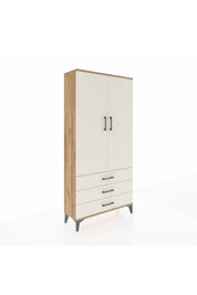 Arges Dolap Tek Raflı 3 Çekmeceli Tek Askılı 88x30x182 - S24M028V7A