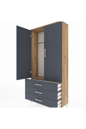 Arges Dolap Tek Raflı 3 Çekmeceli Tek Askılı 88x30x182 - S24M028V8A