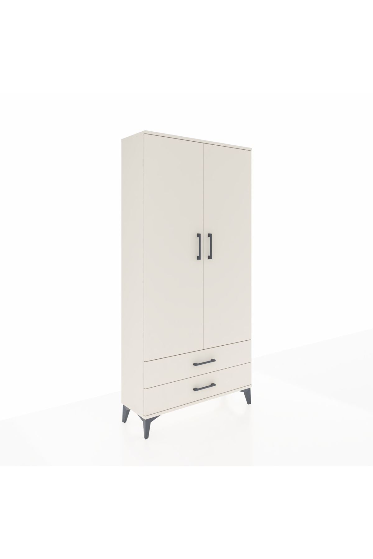 Arges Dolap Tek Raflı 2 Çekmeceli Tek Askılı 88x30x182 - S24M029V1A