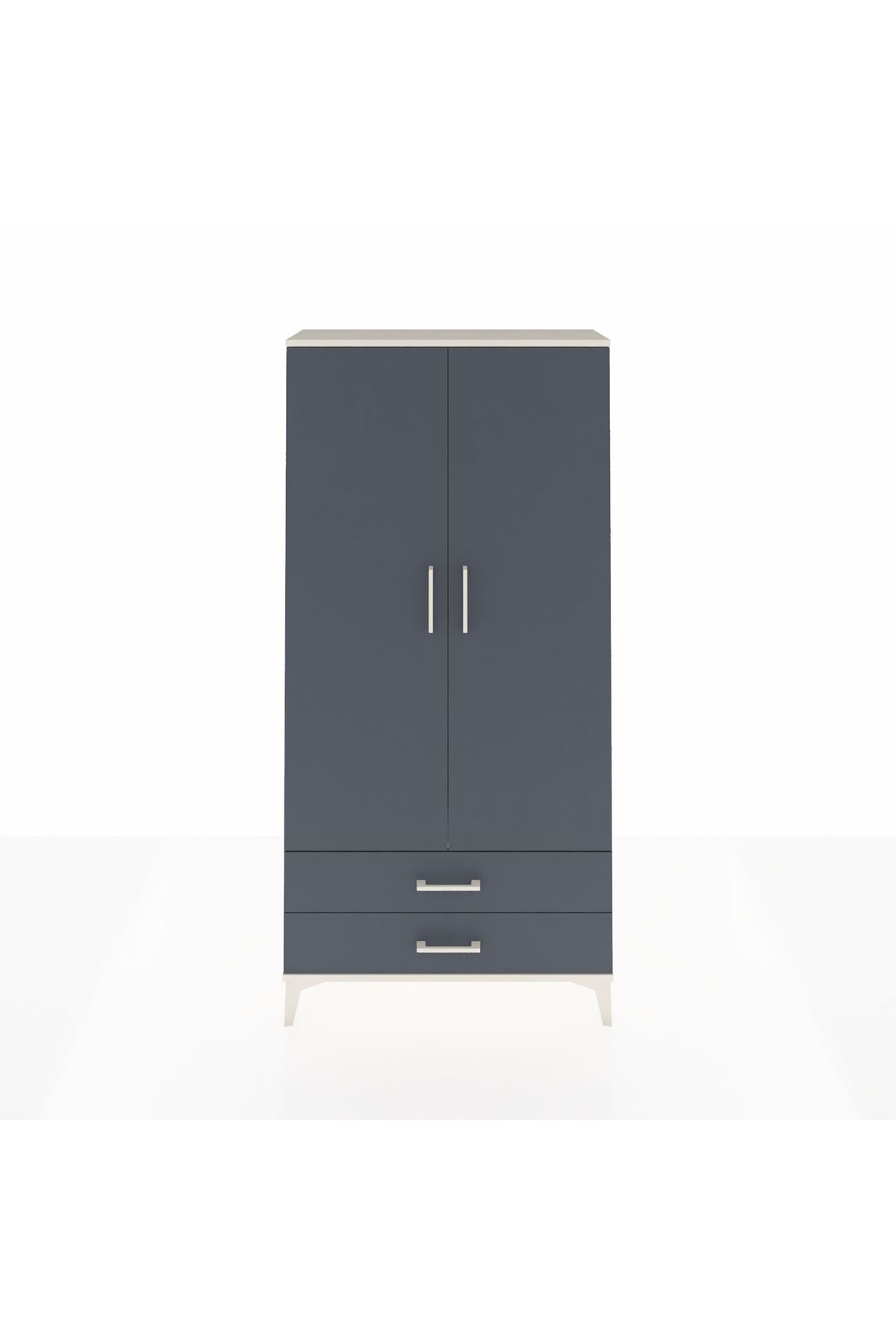 Arges Dolap Tek Raflı 2 Çekmeceli Tek Askılı 88x30x182 - S24M029V2A