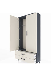 Arges Dolap Tek Raflı 2 Çekmeceli Tek Askılı 88x30x182 - S24M029V4A